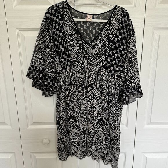 Anthropologie Akemi Kin Brooke Embroidered Eyelet Black Kimono Dress - Picture 1 of 5